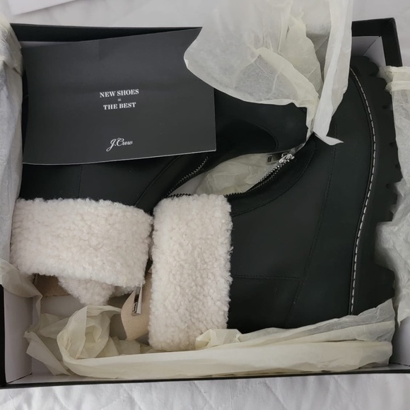 J Crew Gwen Lug Faux fur booties front zipper - Picture 1 of 3